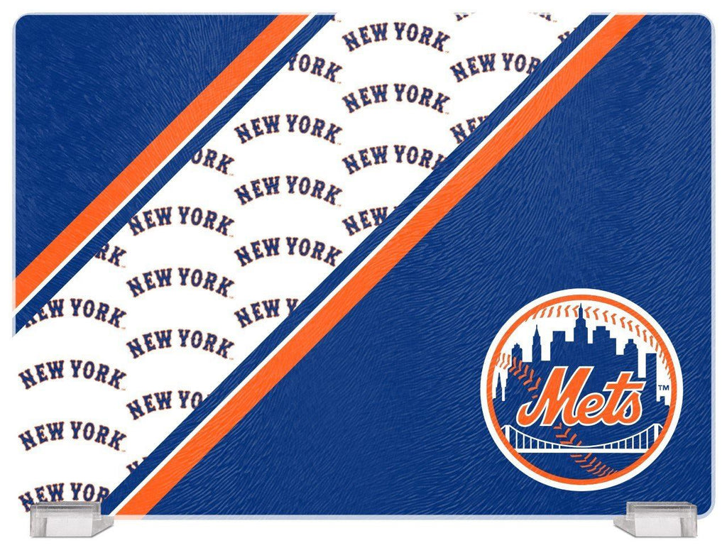Duck House MLB New York Mets Glass Cutting Board 14"x10"