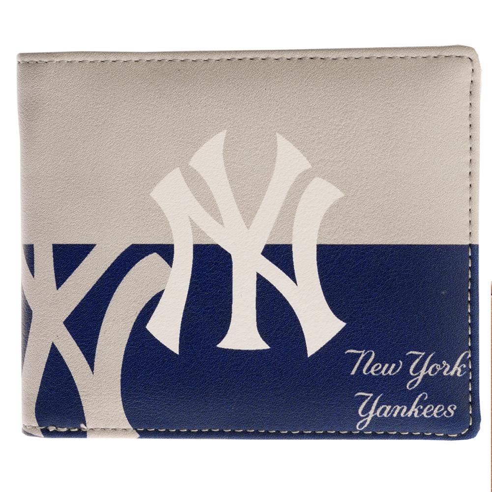 Little Earth MLB Unisex New York Yankees Bi-Fold Wallet Navy/Grey One Size