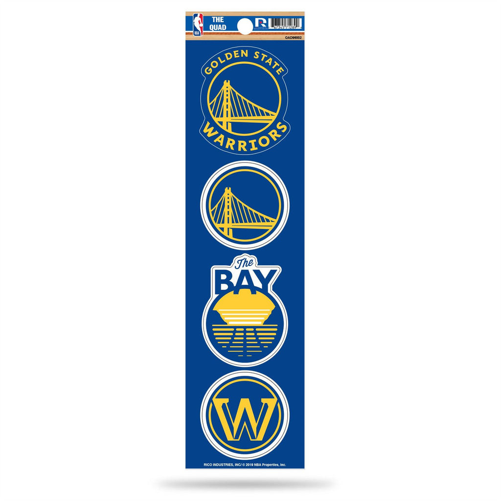 Rico NBA Golden State Warriors The Quad 4 Pack Auto Decal Car Sticker Set QAD
