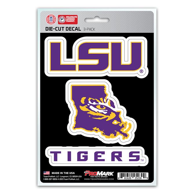 Promark NCAA LSU Tigers Team Decal - Pack of 3
