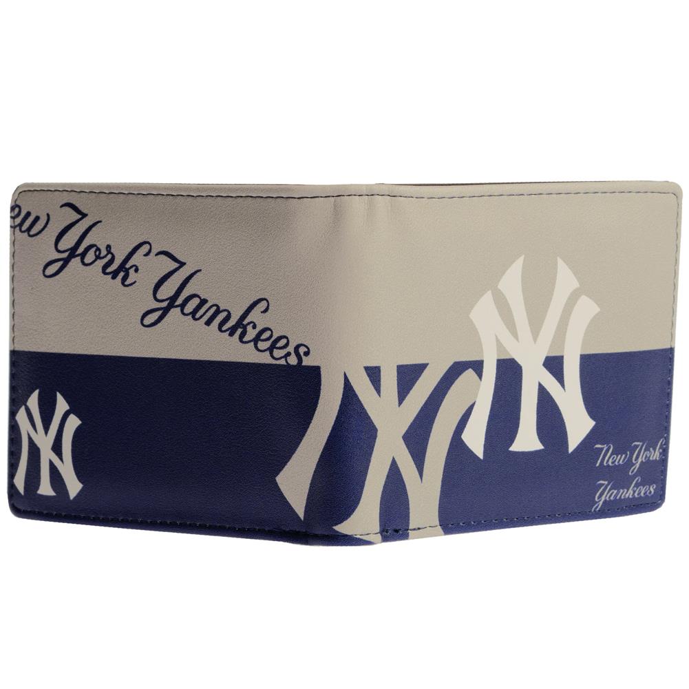 Little Earth MLB Unisex New York Yankees Bi-Fold Wallet Navy/Grey One Size