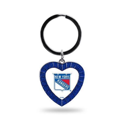 Rico NHL New York Rangers Rhinestone Heart Colored Keychain