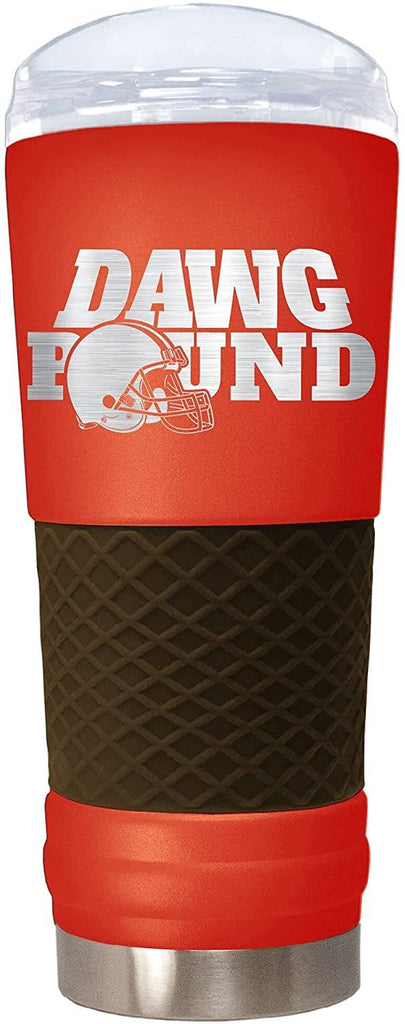 Great American Products NFL Cleveland Browns Powder Coated Rally Cry Draft Tumbler 24oz