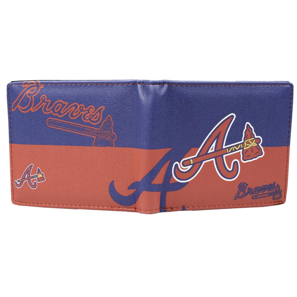 Little Earth MLB Unisex Atlanta Braves Bi-Fold Wallet Red/Blue One Size