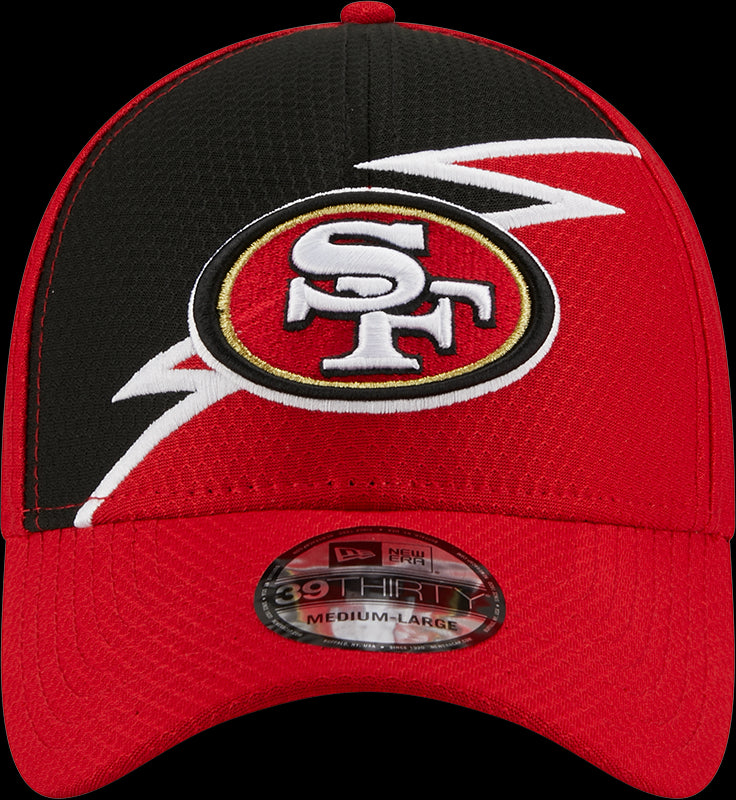 Men's New Era Black San Francisco 49ers Logo 39THIRTY Flex Hat