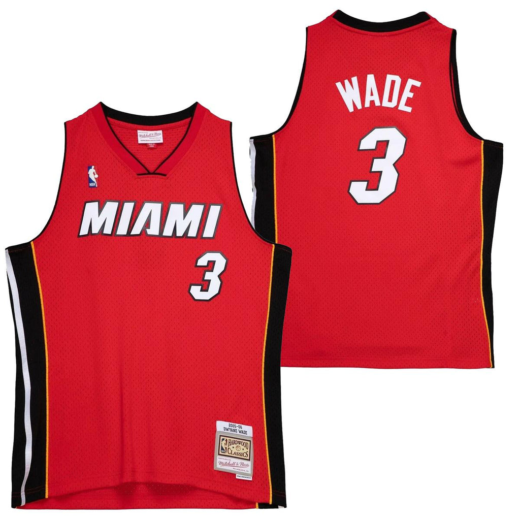 Men's Miami Heat Dwyane Wade Mitchell & Ness Red 2005-06 Hardwood Classics Swingman Jersey