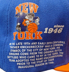Mitchell & Ness NBA Men's New York Knicks Team Origins HWC Snapback Adjustable Hat Royal/Orange