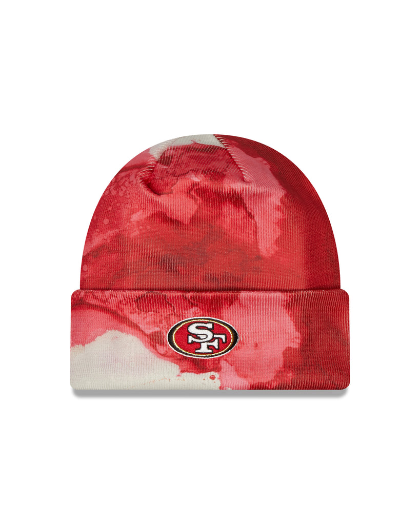 Men's New Era Scarlet San Francisco 49ers 2022 Sideline - Ink Dye Cuffed Knit Hat