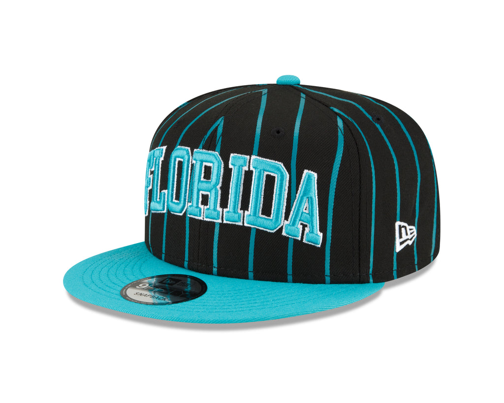 Men's Florida Marlins New Era Black City Arch 9FIFTY Snapback Hat