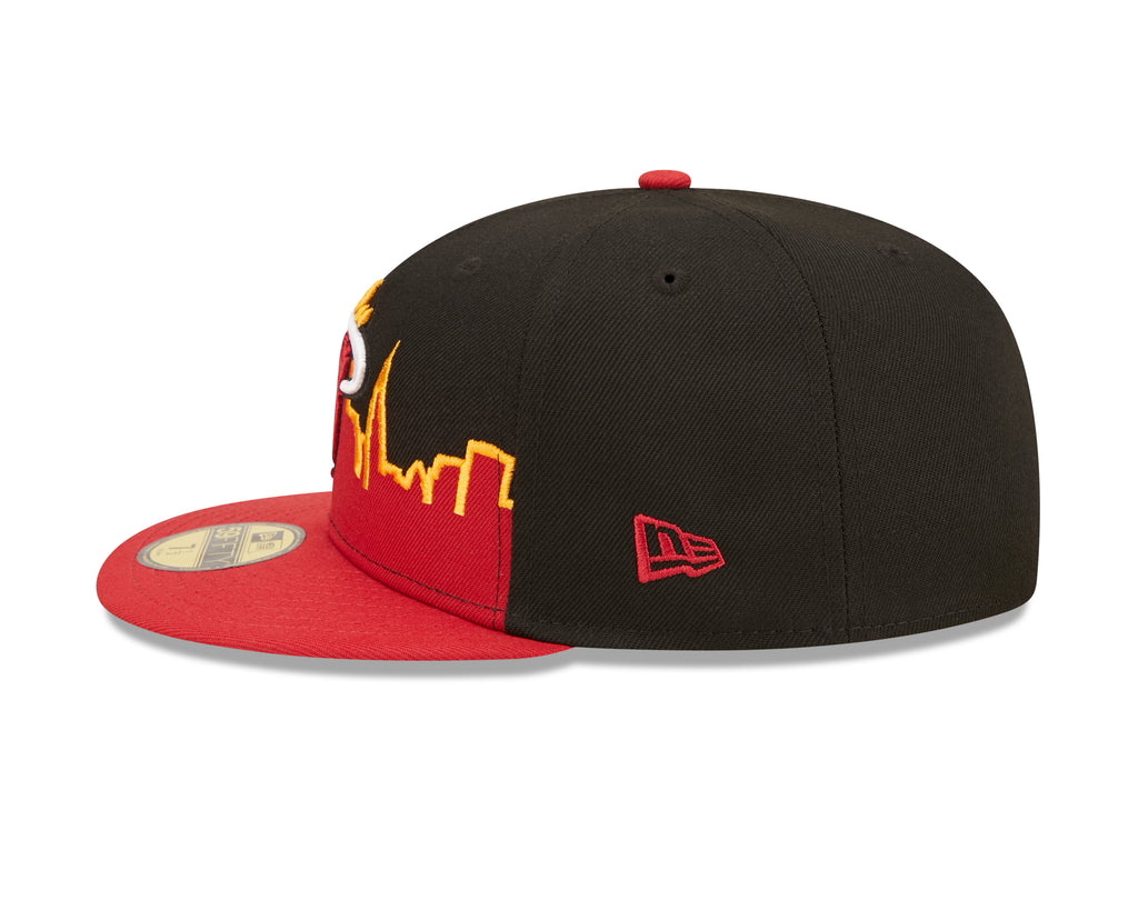 Men's New Era Red Denver Nuggets Team Logoman 59FIFTY Fitted Hat