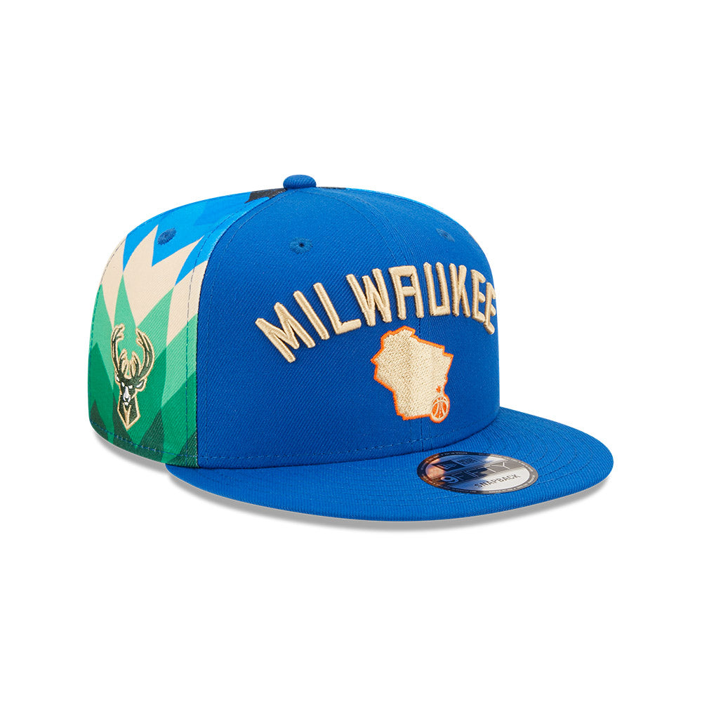 New Era NBA Men's Milwaukee Bucks 2022 City Edition 9FIFTY Adjustable Snapback Hat OSFM