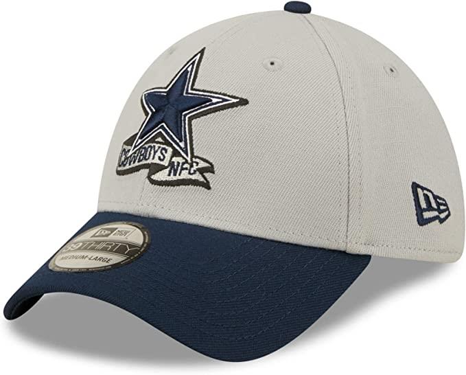 New Era Gray/Navy Dallas Cowboys 2022 Sideline 39THIRTY Flex Hat