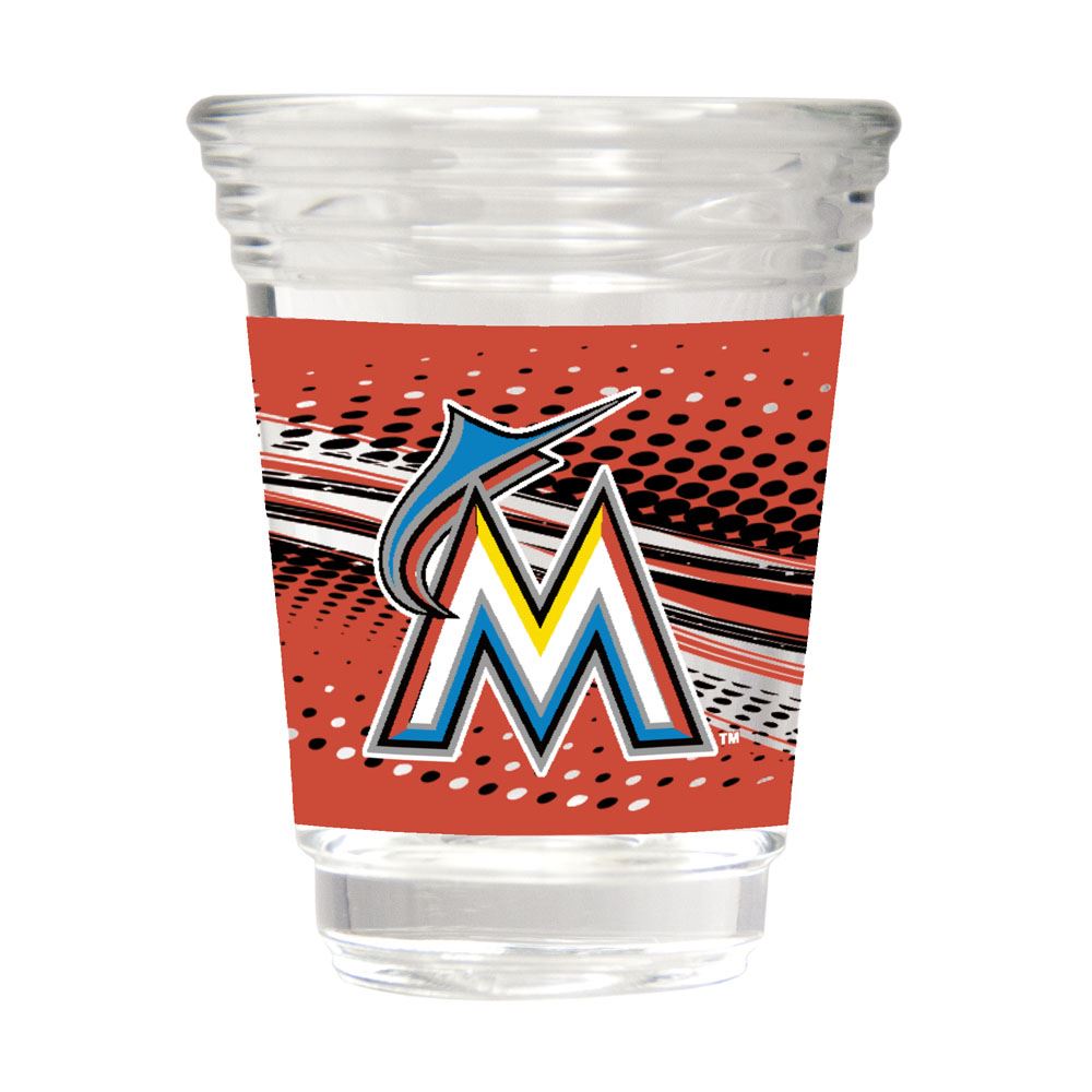 Great American Products MLB Miami Marlins Party Shot Glass w/Metallic Graphics 2oz.
