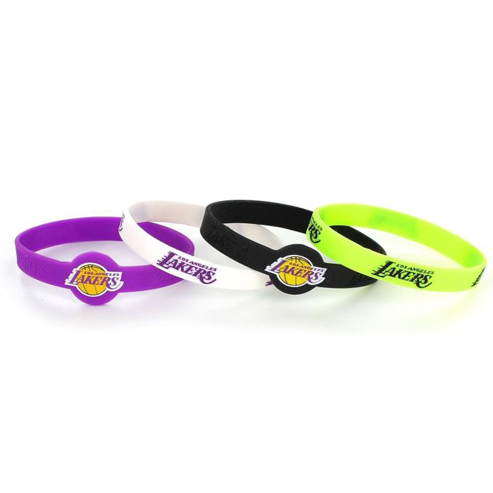 Aminco NBA Los Angeles Lakers 4-Pack Silicone Bracelets