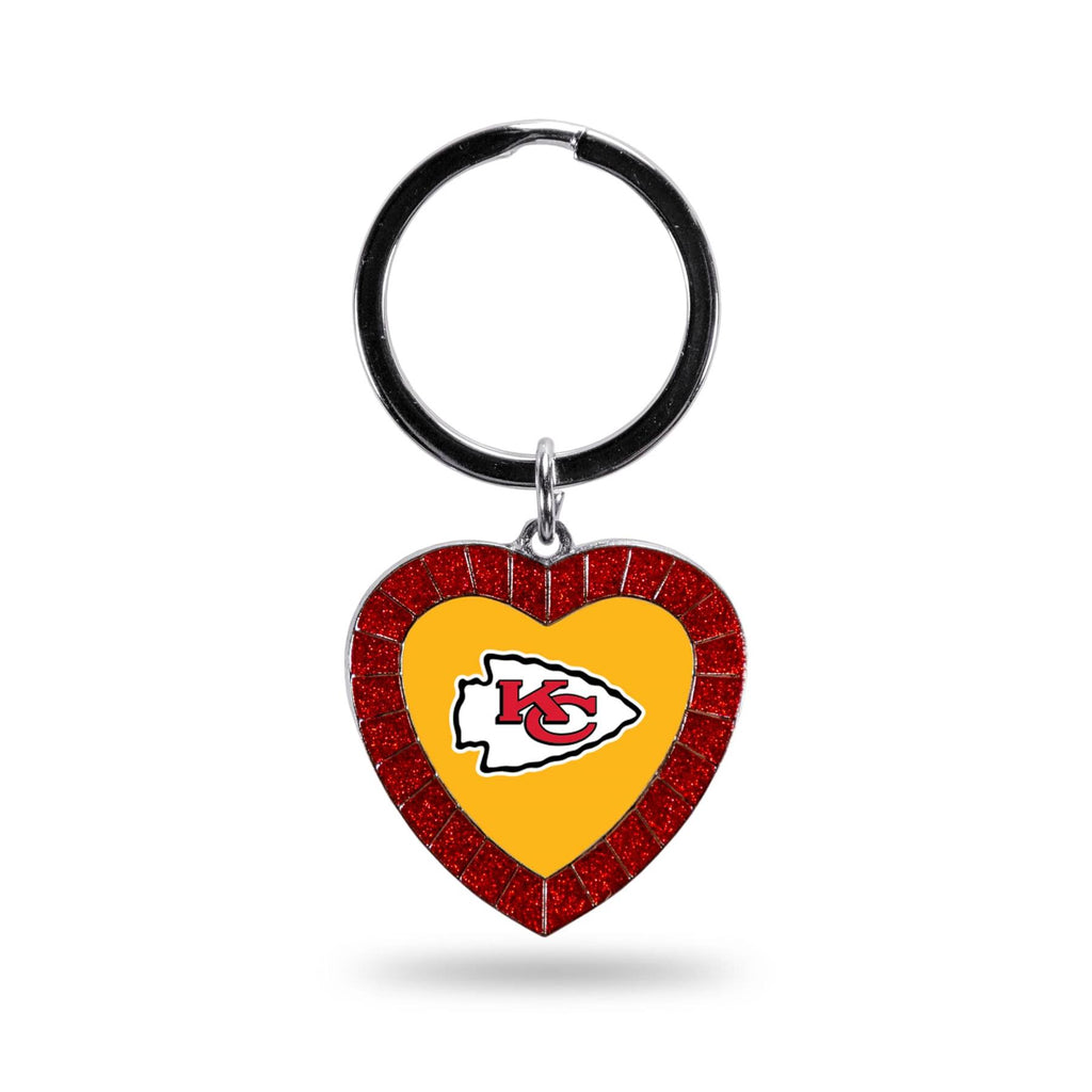 Rico NFL Kansas City Chiefs Rhinestone Heart Colored Keychain