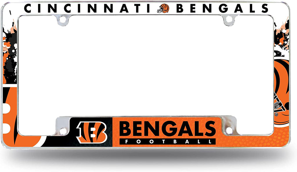 Rico NFL Cincinnati Bengals Auto Tag All Over Chrome Frame AFC