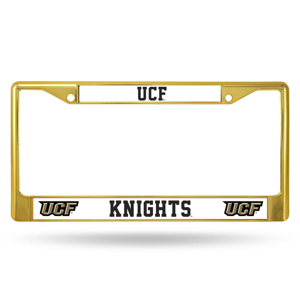 Rico NCAA Central Florida Knights (UCF) Colored Auto Tag Chrome Frame FCC Gold