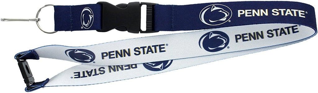 Aminco NCAA Penn State Nittany Lions Reversible Lanyard Keychain Badge Holder With Safety Clip