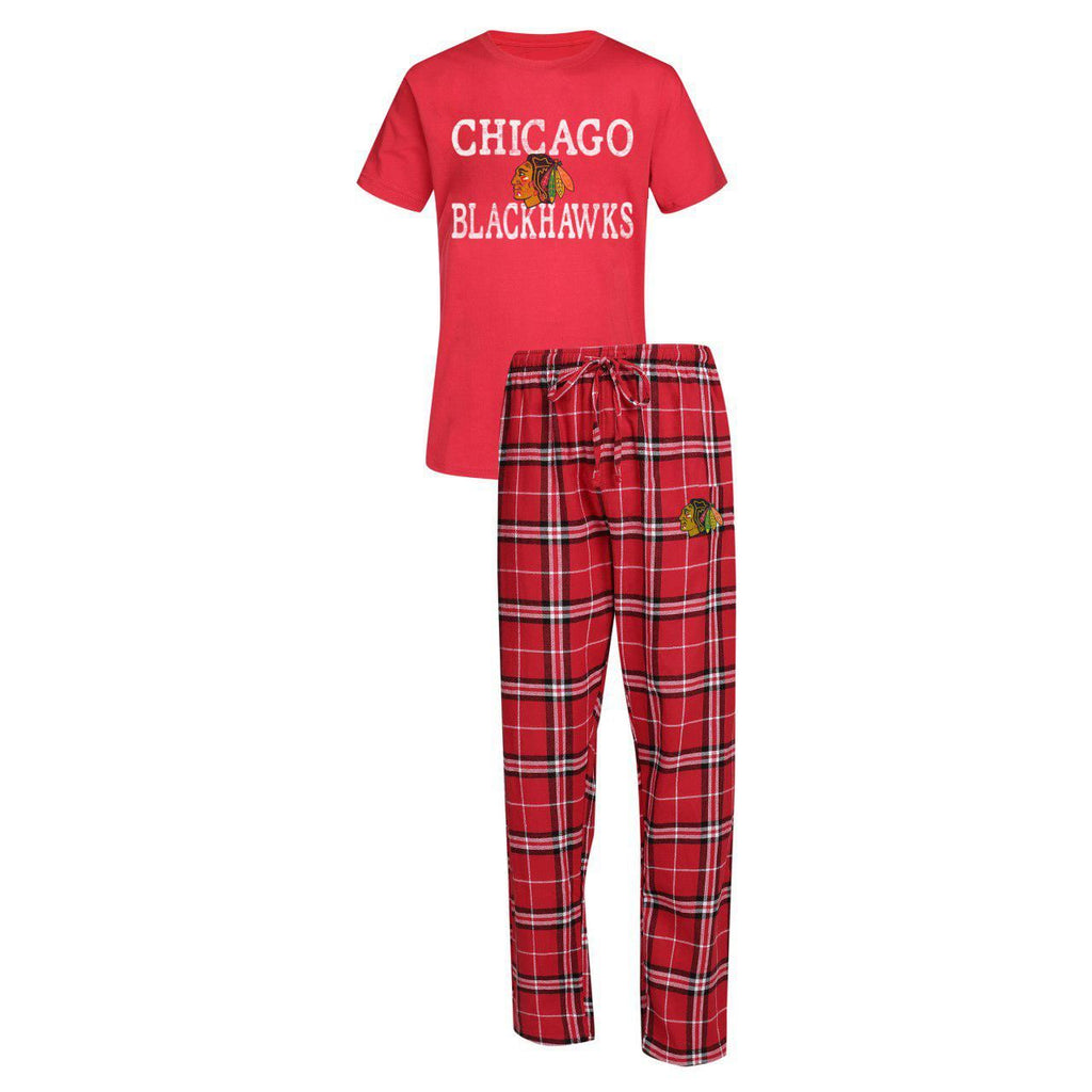 Concept Sports NHL Men's Chicago Blackhawks Duo Shirt And Pants Pajama Sleepwear Set