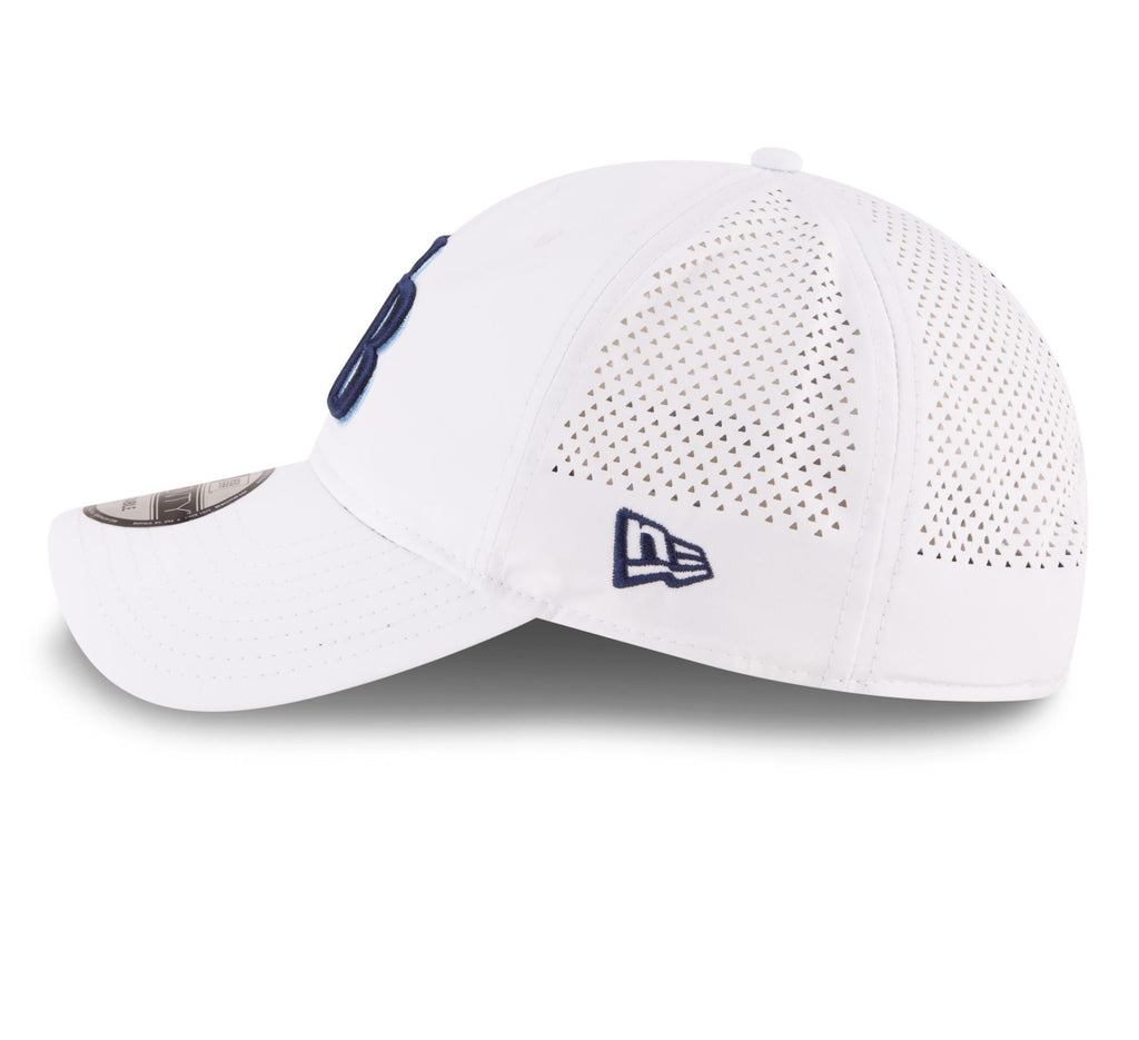 New Era MLB Men's Tamba Bay Rays Perforated Pivot 9TWENTY Adjustable Hat White