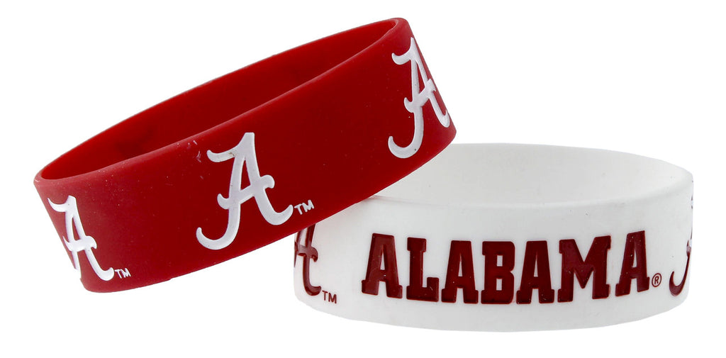 Aminco NCAA Alabama Crimson Tide 2 Pack Wide Silicone Bracelets