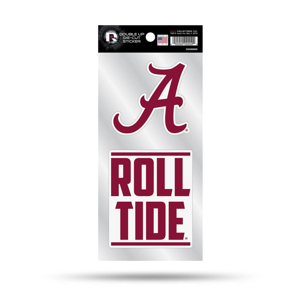 Rico NCAA Alabama Crimson Tide Double Up Die Cut Stickers 2-Piece Team Decals