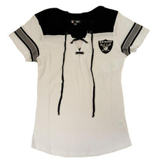5th & Ocean By New Era NFL Women's Las Vegas Raiders Baby Jersey Lace-Up T-Shirt