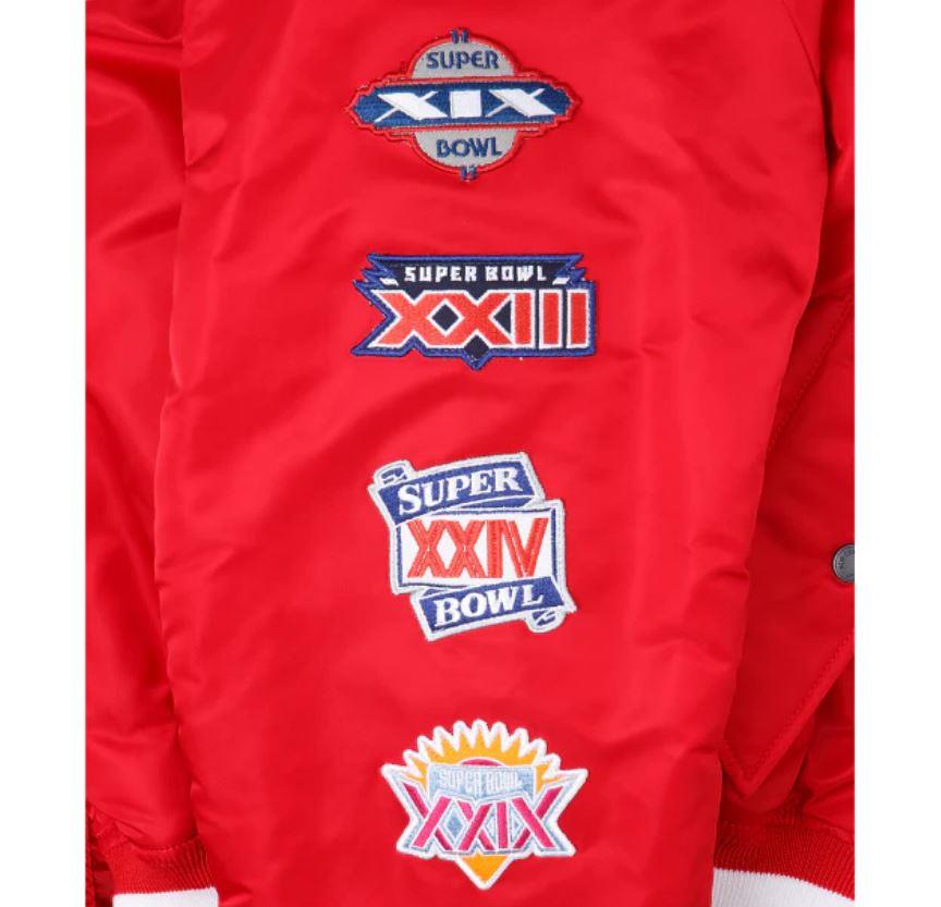 SAN FRANCISCO 49ERS X ALPHA X NEW ERA MA-1 BOMBER JACKET on Sale 