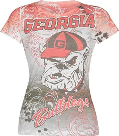 Step Ahead NCAA Women's Georgia Bulldogs Sublimation Burnout T-Shirt