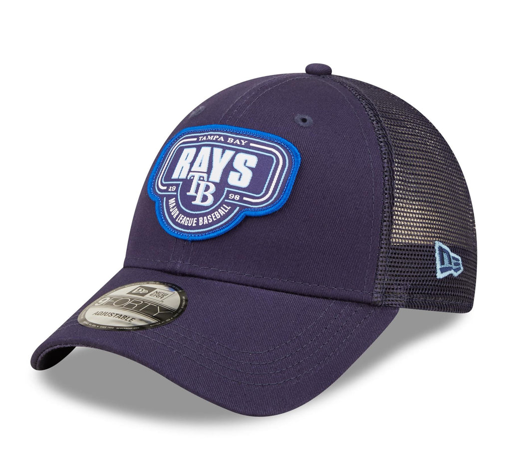 New Era MLB Men's Tampa Bay Rays Logo Patch 9FORTY Adjustable Snapback Hat Navy OSFM