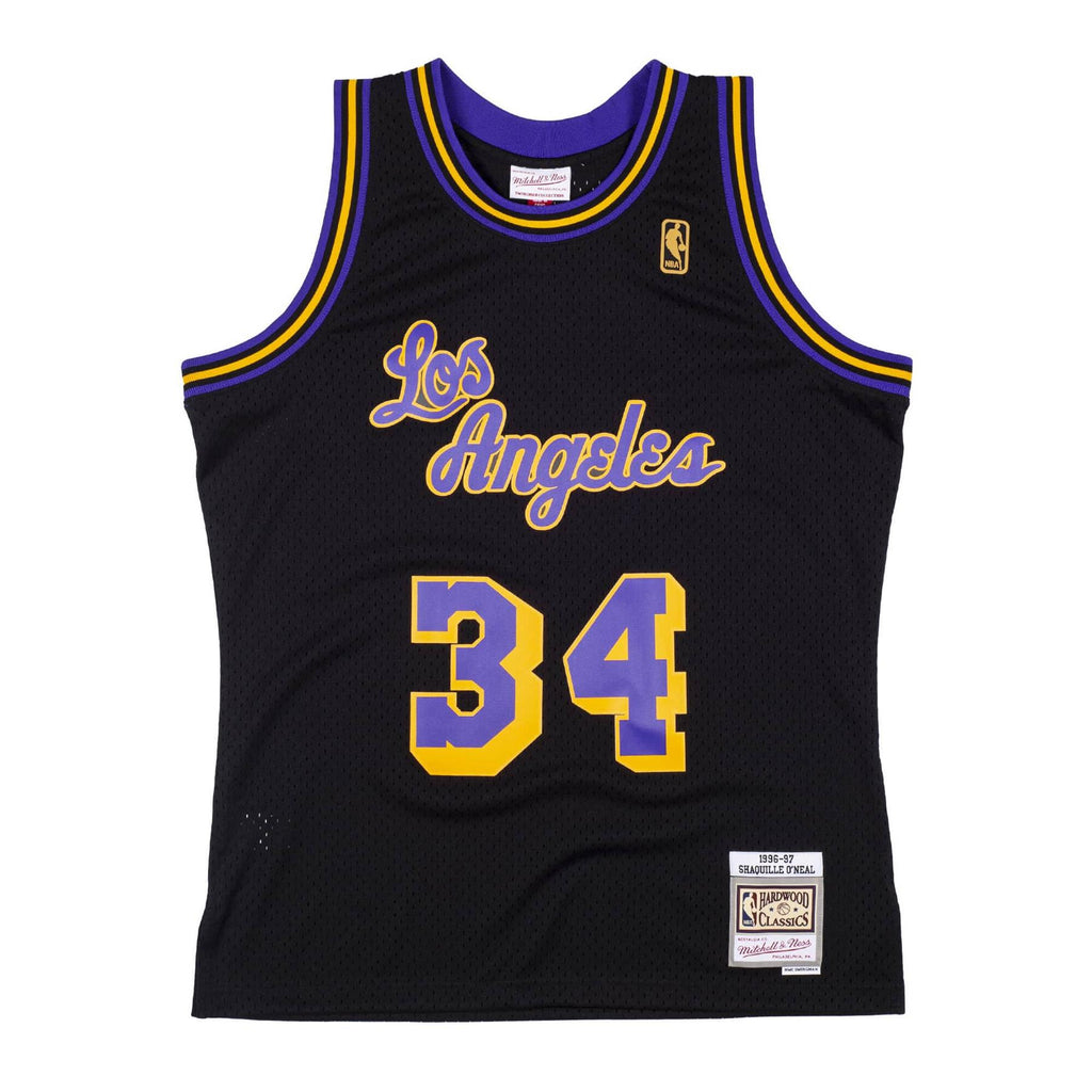 Mitchell & Ness NBA Men's Los Angeles Lakers Shaquille O'Neal 1996-97 Hardwood Classics Reload Swingman Jersey
