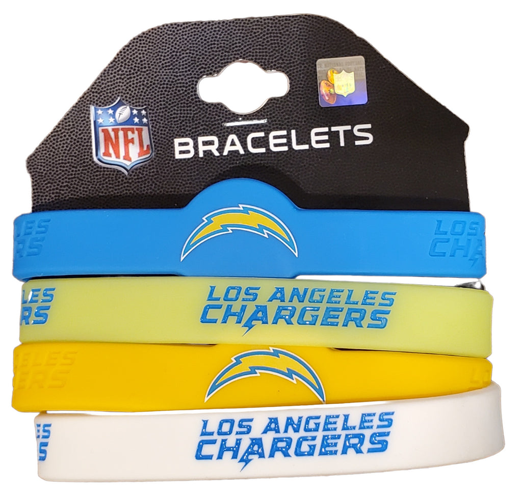 Aminco NFL Los Angeles Chargers 4-Pack Silicone Bracelets