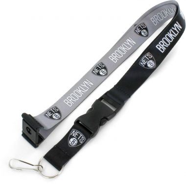 Aminco NBA Brooklyn Nets Reversible Lanyard Keychain Badge Holder With Safety Clip