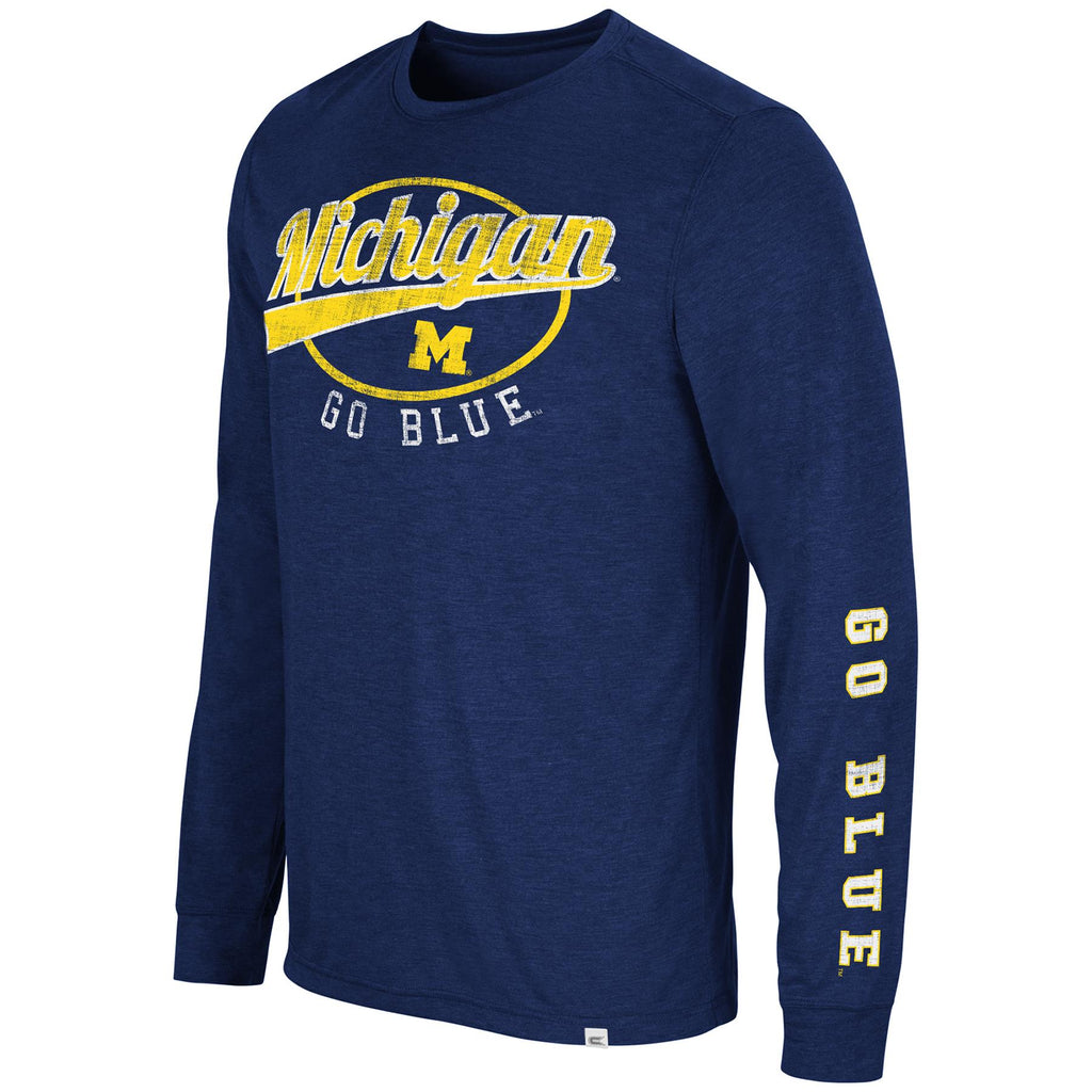 Colosseum NCAA Men's Michigan Wolverines Far Out! Long Sleeve T-Shirt