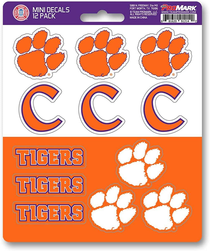 Fanmats NCAA Clemson Tigers Mini Decals 12-Pack