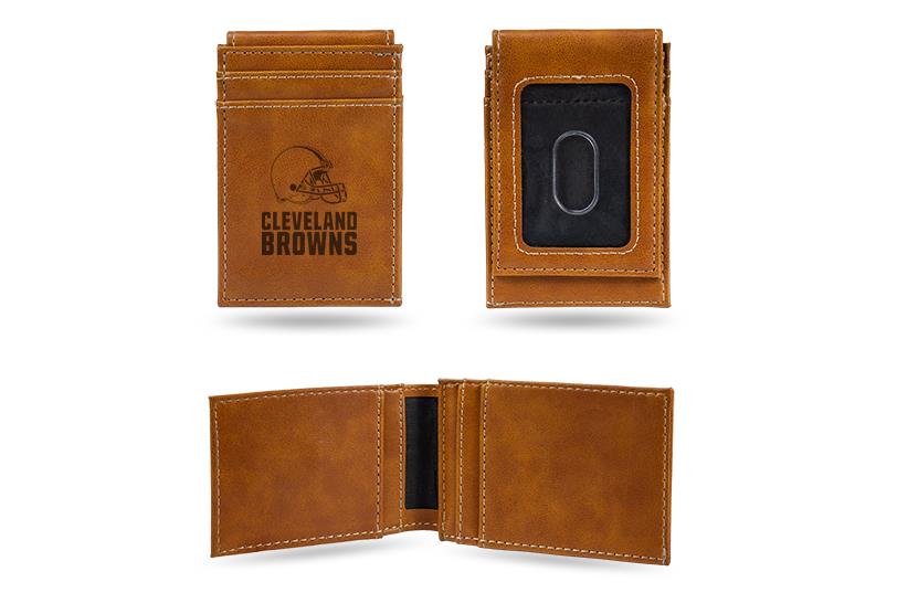 Rico NFL Cleveland Browns Laser Engraved Front Pocket Wallet