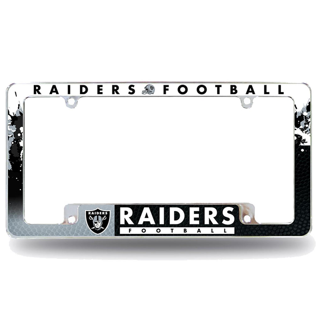 Rico NFL Las Vegas Raiders Auto Tag All Over Chrome Frame AFC