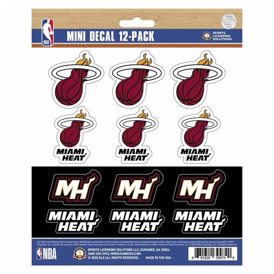 Fanmats NBA Miami Heat Mini Decals 12-Pack