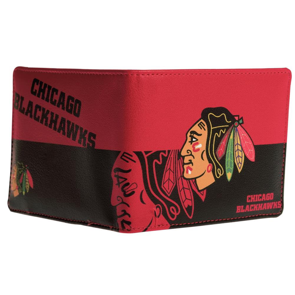 Little Earth NHL Unisex Chicago Blackhawks Bi-Fold Wallet Black/Red One Size