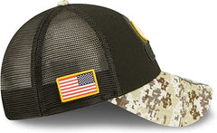 New Era NFL Men's Green Bay Packers 2022 Salute To Service 9Forty Snapback Adjustable Hat Black/Digital Camo