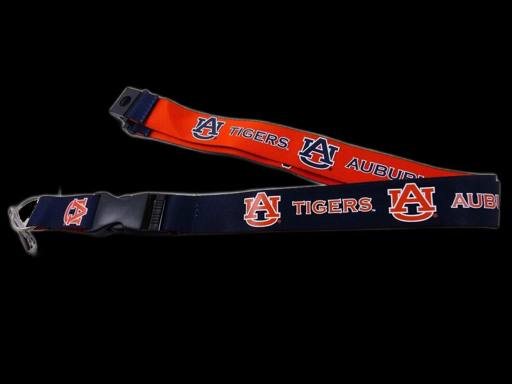 Aminco NCAA Auburn Tigers Reversible Lanyard Keychain Badge Holder With Safety Clip