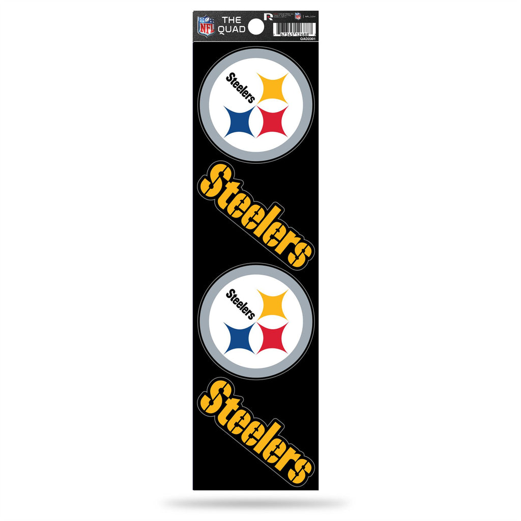 Rico NFL Pittsburgh Steelers The Quad 4 Pack Auto Decal Car Sticker Set QAD
