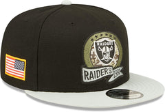 New Era NFL Men's Las Vegas Raiders 2022 Salute To Service 9FIFTY Snapback Hat Black/Grey OSFA