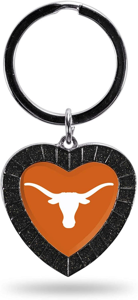 Rico NCAA Texas Longhorns Rhinestone Heart Colored Keychain
