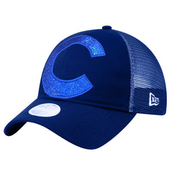 New Era MLB Women’s Chicago Cubs Shined Up Trucker 9TWENTY Adjustable Snapback Hat Royal One Size