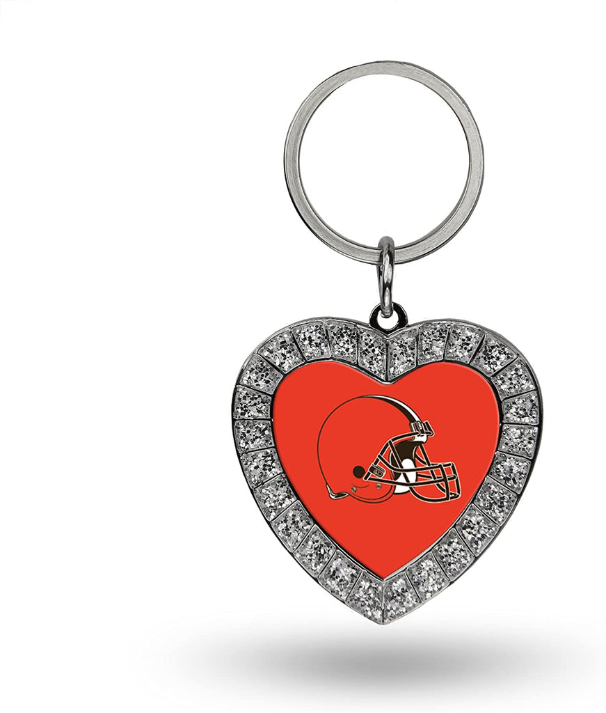 Rico NFL Cleveland Browns Rhinestone Heart Key Chain