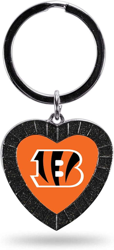 Rico NFL Cincinnati Bengals Rhinestone Heart Colored Keychain