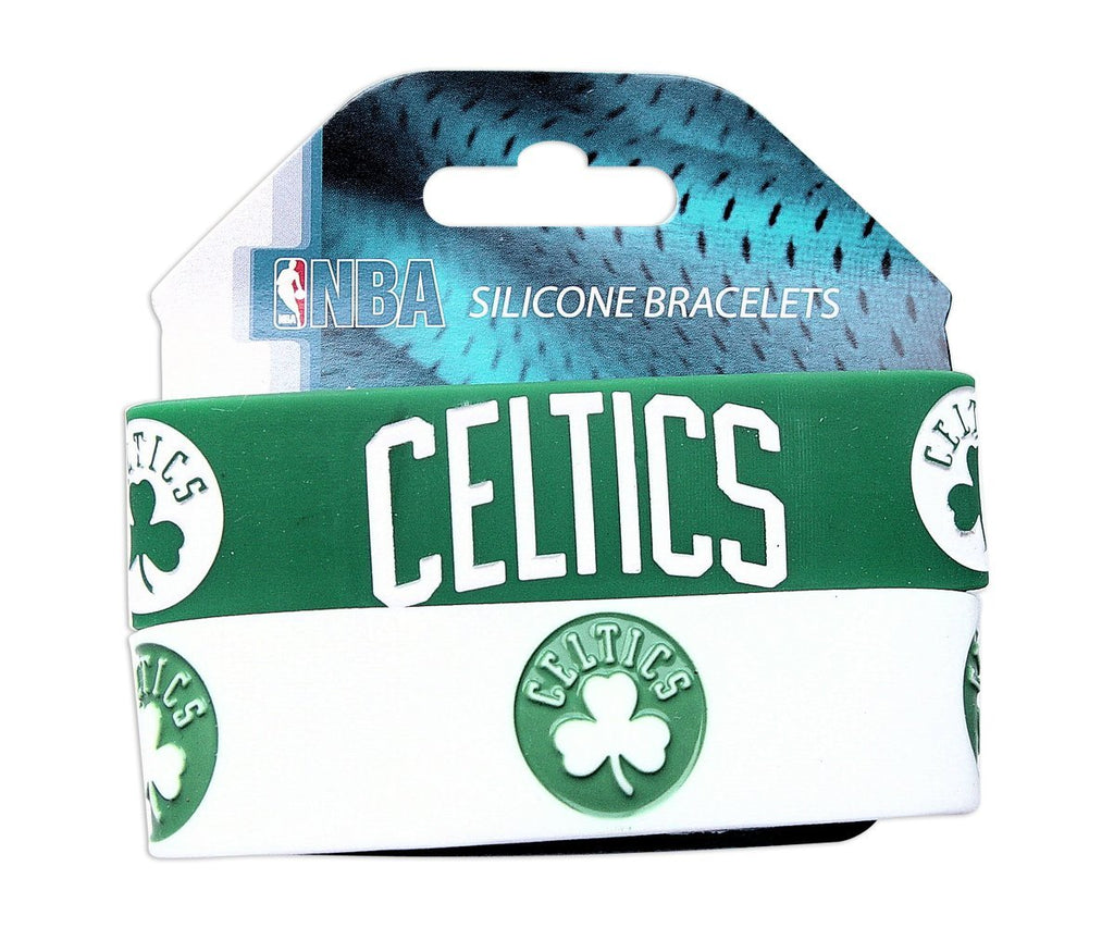 Aminco NBA Boston Celtics 2 Pack Wide Silicone Bracelets