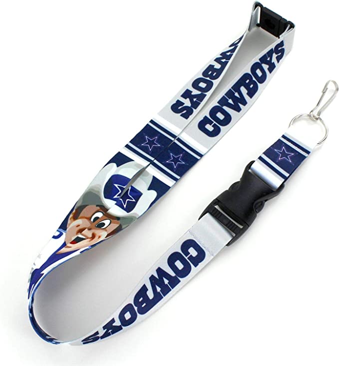 Aminco NFL Dallas Cowboys Mascot Lanyard Keychain Badge Holder