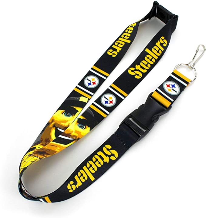 Aminco NFL Pittsburgh Steelers Mascot Lanyard Keychain Badge Holder